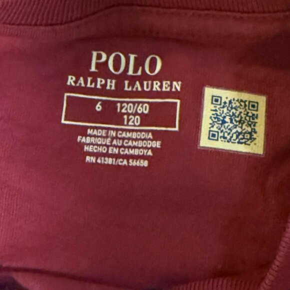 Ralph Lauren Polo Bear Christmas Long Sleeve Tee Boys 6 Holiday Red Tree Gift - Picture 4 of 5